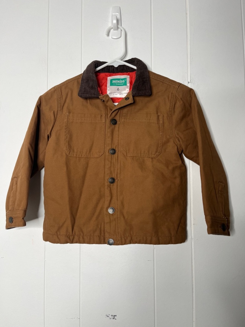 Garanimals Brown Canvas Field Jacket with Dark Brown Corduroy Collar Kids 6